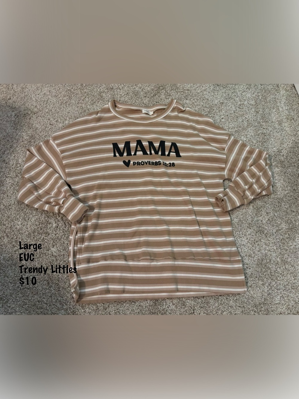 Striped Mama Long Sleeve Top